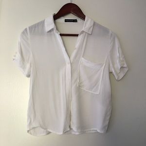 Bershka white button down blouse